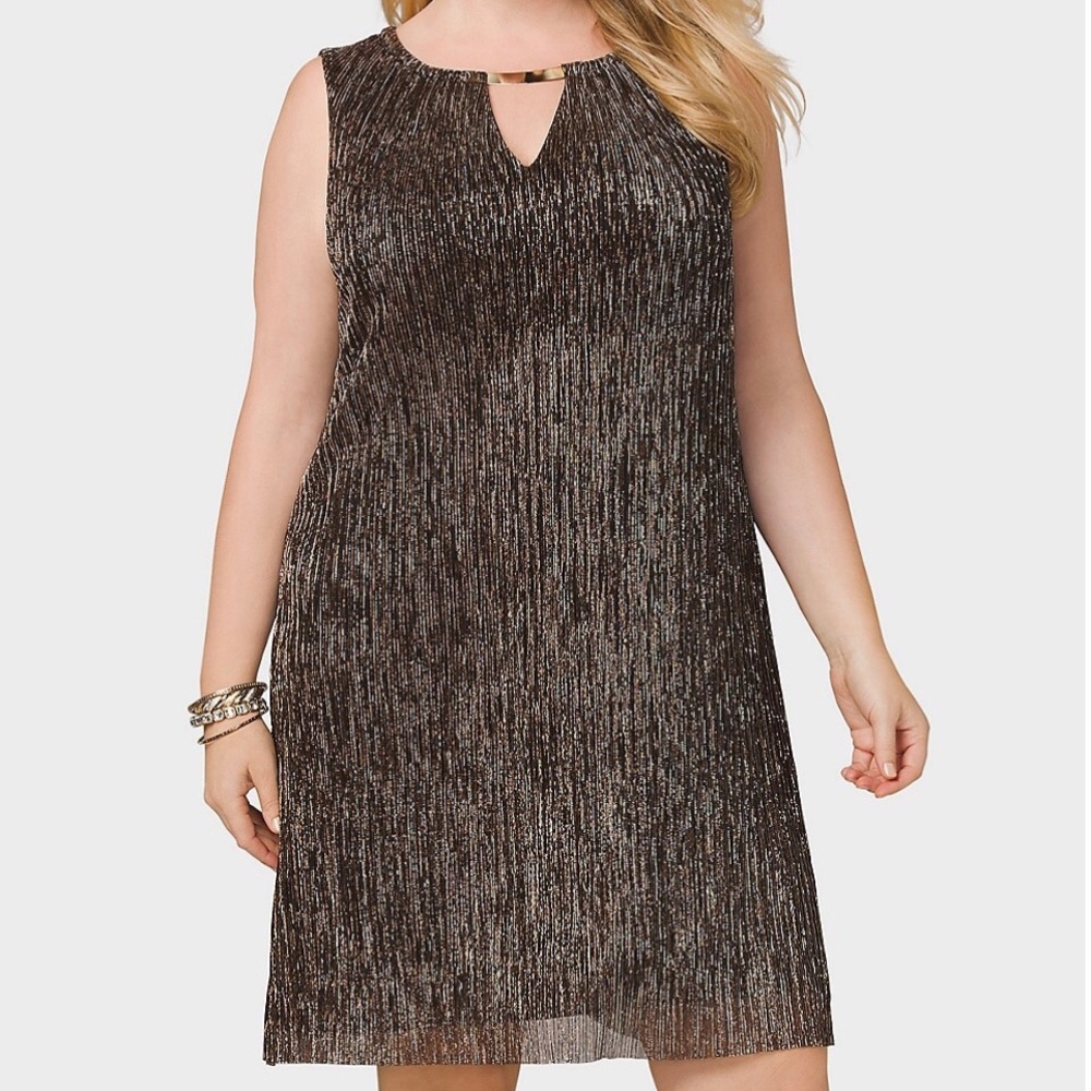 Beyond by Ashley Graham Dressbarn Metallic Dress